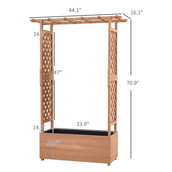 Raised Garden Bed with Arch Trellis for Vine Climbing Plants, 70.75